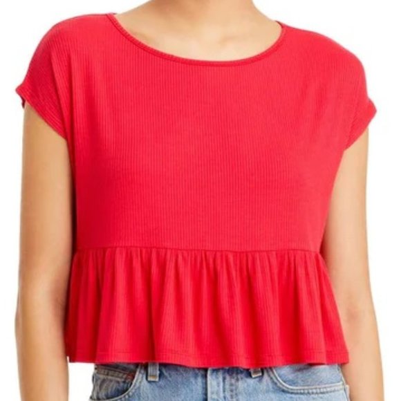 Aqua Tops - AQUA Women's Flounce Blouse Top - Size M Medium - NEW w/ TAGS
